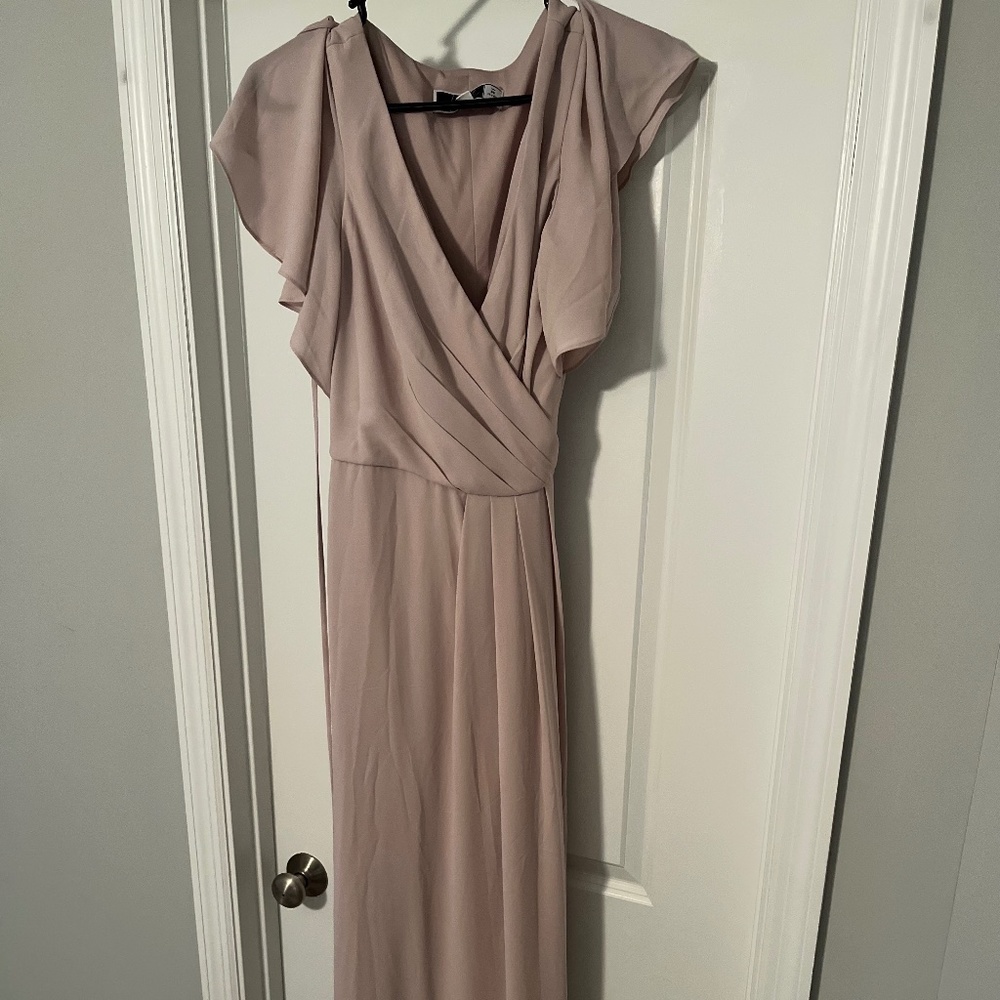 Davids Bridal Wrap Dress Dusty Pink